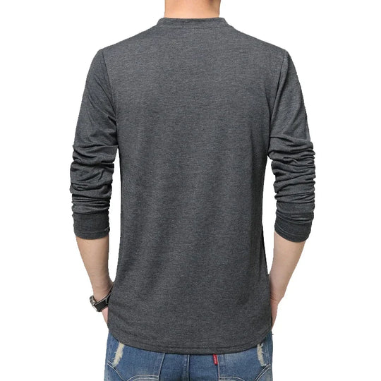 BROWON Brand Autumn Mens T Shirts Fashion Streetwear Long Sleeve
