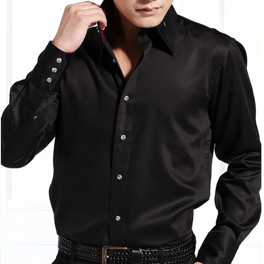 Men's Casual Shirt Long Sleeve Korean Trends Fashion Button-down