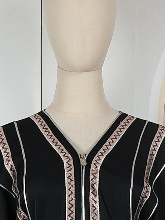 African Traditional Dresses For Women Plus Size Hijab Abayas Dubai Party Dress Clothing Dashiki Embroidery Long Sleeve Maxi Robe