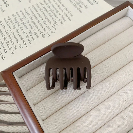 Small Frosted Hair Clip Basic All-Match Brown Hair Clip For Women