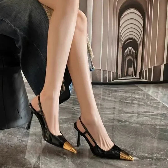 Women High Heels Shoes Pointed Toe Elegant Sandals Slingback Slippers Trend Party Pumps Flip Flops Brand Mujer Slides Designer