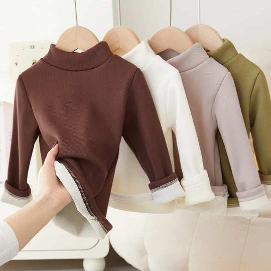 Children's Bottom Shirt Autumn/Winter New Warm T-shirt with Bottom for