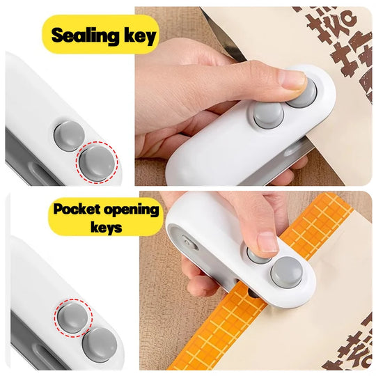 Bag Sealer 2 in 1 Rechargeable Bag Sealer Heat Seal With Cutter