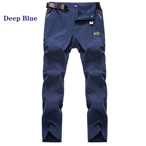 5XL Men's Outdoor Hiking Pants With Belt Quick-drying Waterproof