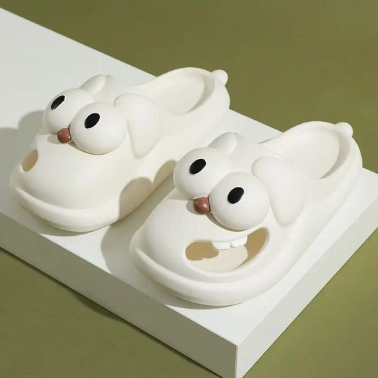 cartoon slippers for women, large eye sandals, cute house slippers
