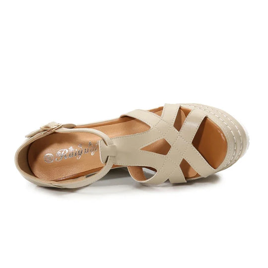 32-40 Sexy High-heeled Wedge Heel Sandals Small Open Toe Bohemian Sandals 2025 New Women's Summer and Autumn Shoes W299