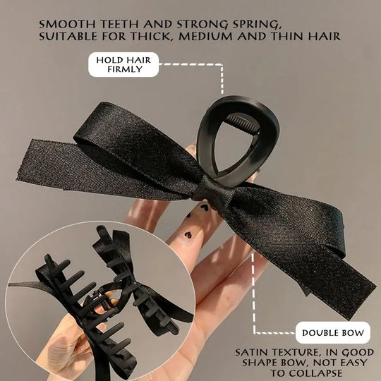 Fashion Bow Hair Claw Clips for Women Elegant Ponytail Braid Hair