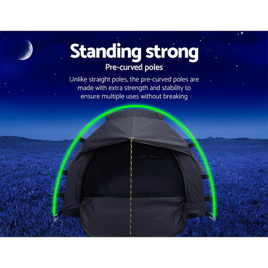 Weisshorn Camping Swag Single Biker Tent Free Standing Canvas Ripstop