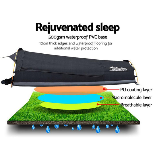 Weisshorn Camping Swag Single Biker Tent Free Standing Canvas Ripstop