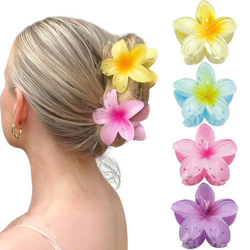 4Pcs Flower Hair Claw Clips for Women Fashion Large Hair Clips Beach