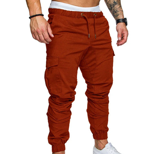 Spring and Autumn Fashion Men's Drawstring Adjustable Pocket Pants New