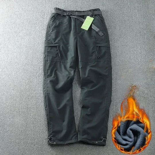 S-6XL Tooling Pants Thick Waterproof Fleece Cargo Pants Men Women