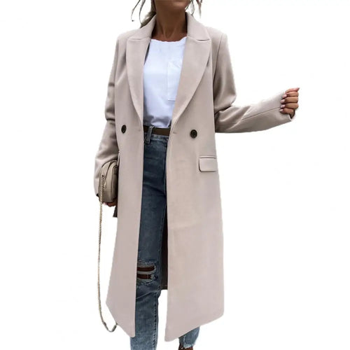 Women Coat Elegant Long Blazer Female All Match Long Sleeve Button