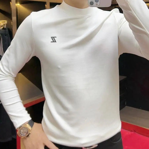 Winter Men's T-Shirt Long-Sleeved Velvet Thickeneded Sweatshirt