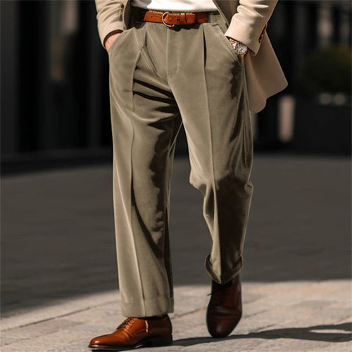 Vintage Velvet Daily Business Trouser Streetwear Autumn Winter Mid