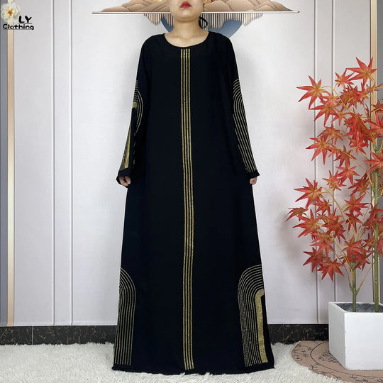 2024 New Muslim Chiffon Abayas For Women Robe Caftan Dubai Islam Clothing African Abaya Long Sleeved Fashion Dress With Turban