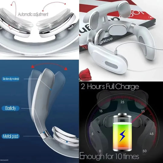 New Neck Massage Intelligent USB Rechargeable Adjustment Heating Pressing Pulse Portable Pulse Cervical Spine Massager Neck Care