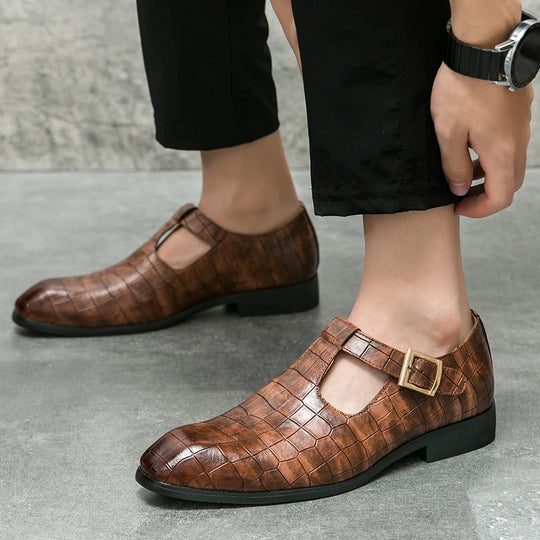 Business casual men's shoes Classic British style Fashion party and dance Plus Size 38-46 Plus Size Black leather shoes Hot