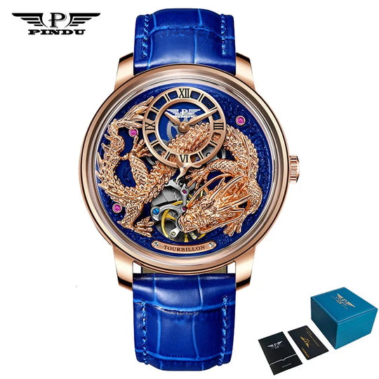 Men's Mechanical Watch Dragon Series M2797B Automatic Movement Leather Sapphire Men Wristwatches