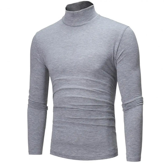 Slim Men Autumn Winter Thermal Underwear Bottoming T-shirt Turtleneck