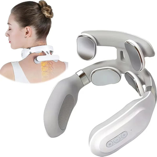 New Neck Massage Intelligent USB Rechargeable Adjustment Heating Pressing Pulse Portable Pulse Cervical Spine Massager Neck Care