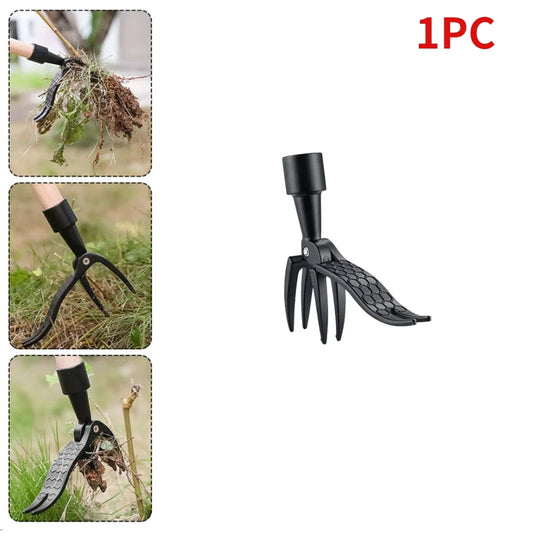BIESUO Weed Puller Tool Heavy Duty Stand Up Weed Puller 4 Claw Head Weeder Tool for Gardening Projects Lawn Without Bending