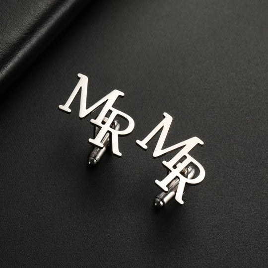 Skyrim 2pcs Custom Cufflinks Men Stainless Steel Personalized Initials.