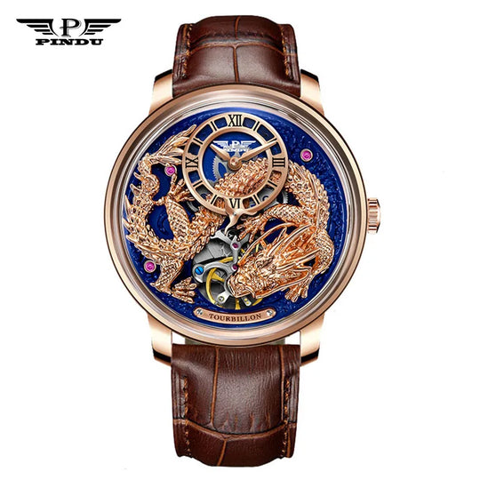 Men's Mechanical Watch Dragon Series M2797B Automatic Movement Leather Sapphire Men Wristwatches