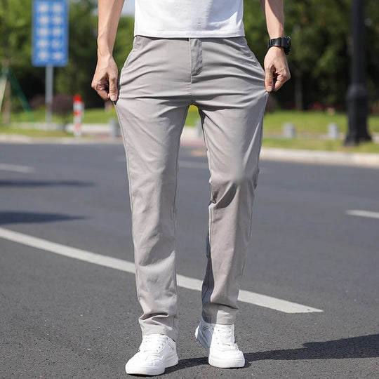 98% Cotton Men's Chinos & Casual Pants, Khaki Pants, Loose Straight ,