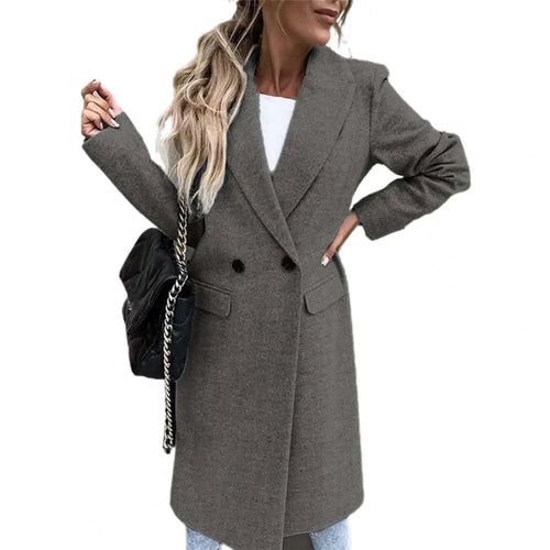 Women Coat Elegant Long Blazer Female All Match Long Sleeve Button