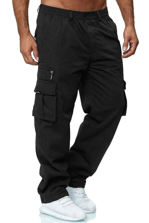 Men's Cargo Trousers Elastic Waist Elastic Multi-pocket Loose Combat