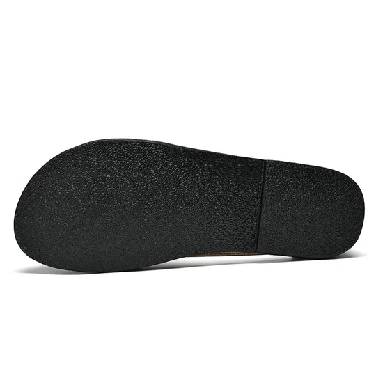 CLOHOO Men Sandals Summer Genuine Leather High Quality Roman Shoes Breathable Casual Non-Slip Male Slippers Free Shiping Shoes