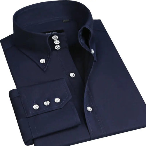 Men's Casual Shirt Long Sleeve Korean Trends Fashion Button-down