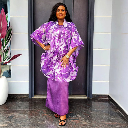 African Clothes for Women 2 PCS Sets Dress and Coat Suits Dashiki Ankara Turkey Wedding Party Dresses Kaftan Bubu Gown Plus Size