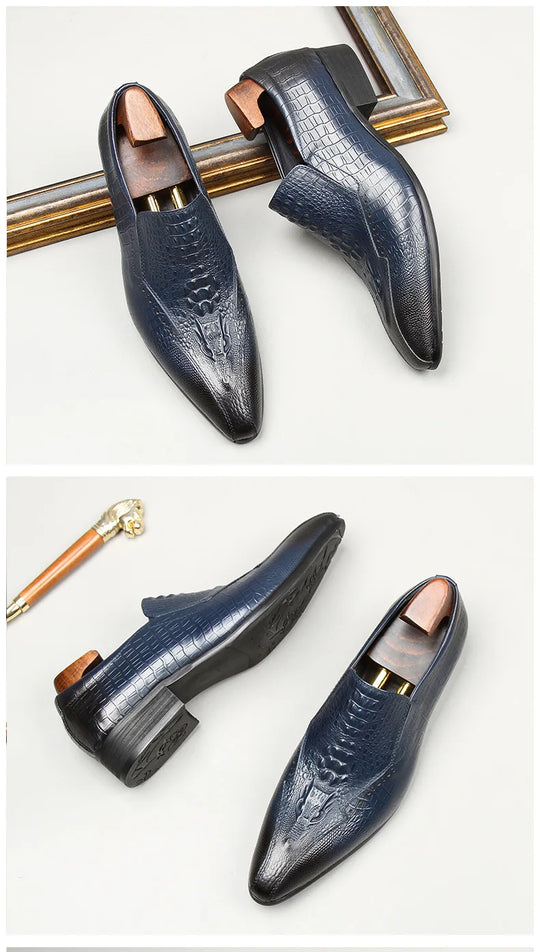 Fashions Slip-on Loafers Buckle Leather Shoe Daily Casual Shoes Men's Business Formal Office Shoes Original Designer British