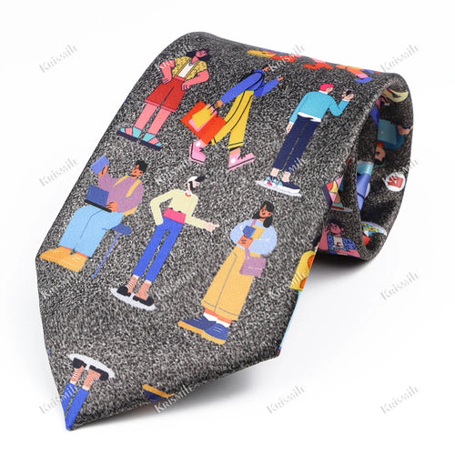 Vintage Art Oil Graffiti Print Tie Soft Touch New Design 8.5cm