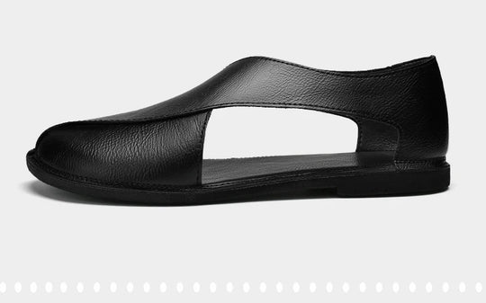 CLOHOO Men Sandals Summer Genuine Leather High Quality Roman Shoes Breathable Casual Non-Slip Male Slippers Free Shiping Shoes