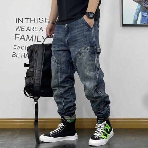 American Fashion Hip Hop Cargo Jeans Streetwear Skateboard Harem