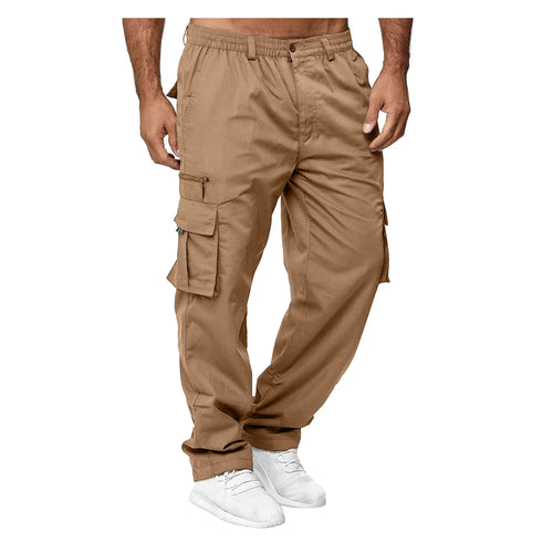 Men's Cargo Trousers Elastic Waist Elastic Multi-pocket Loose Combat