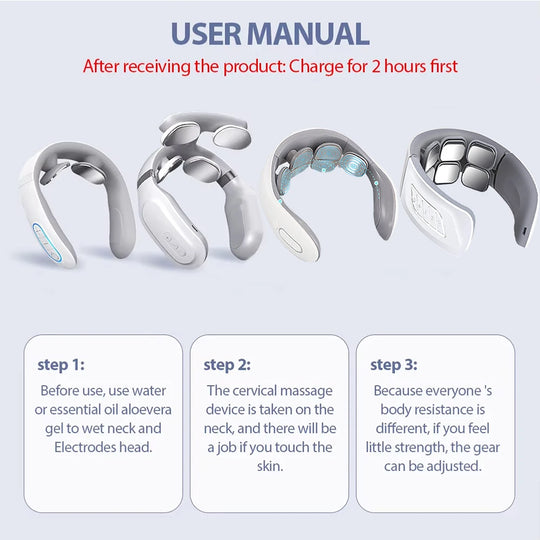 New Neck Massage Intelligent USB Rechargeable Adjustment Heating Pressing Pulse Portable Pulse Cervical Spine Massager Neck Care