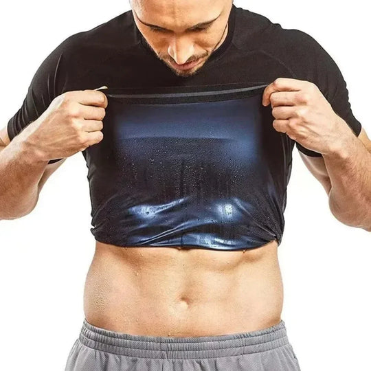 Men Sauna Sweat Vest and Short Sleeve Heat Trapping Shirt Sweat Body