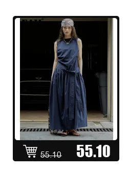 Khaki Hollow Out Tassels T-shirt Half-body Skirt Two Pieces Suit New Round Neck Women Fashion Spring Summer