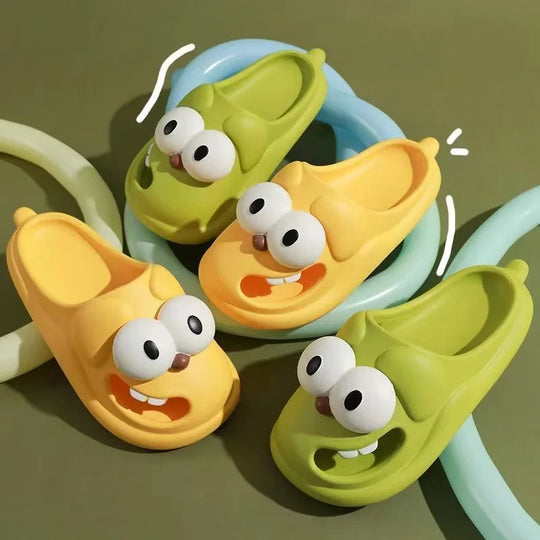 cartoon slippers for women, large eye sandals, cute house slippers