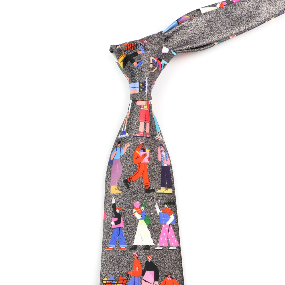 Vintage Art Oil Graffiti Print Tie Soft Touch New Design 8.5cm