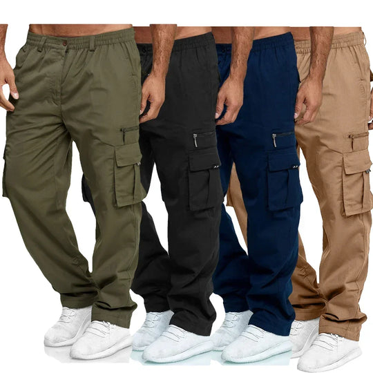 Men's Cargo Trousers Elastic Waist Elastic Multi-pocket Loose Combat
