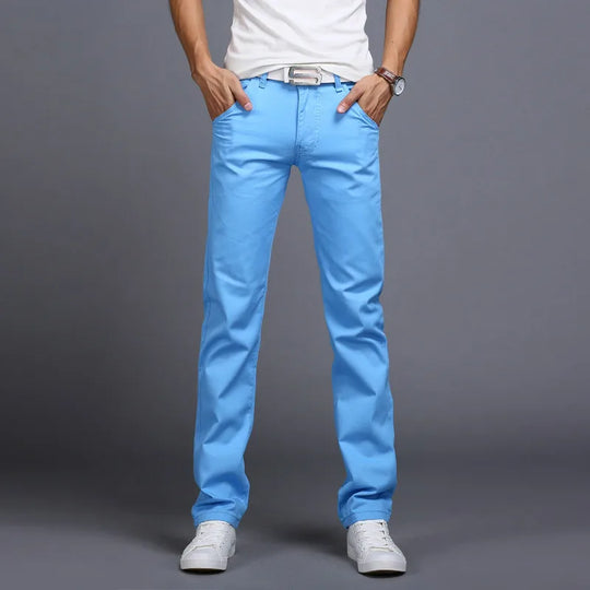 New Spring Autumn Casual Pants Men Cotton Slim Fit Chinos Fashion Long