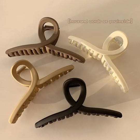 4PCS Women Hair Claw Clip Cross Matte Hairpin Fashion Elegant