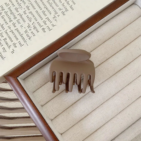 Small Frosted Hair Clip Basic All-Match Brown Hair Clip For Women