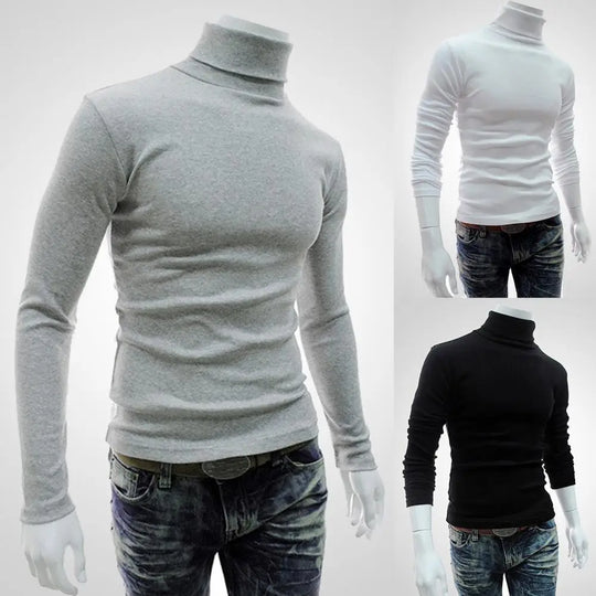 Shirt Stretchy Soft Autumn Turtleneck Long Sleeve Solid Color Winter