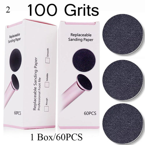 60pcs/box Replacement Sandpaper For Electric Foot Grinder Professional